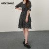 oldcolour21夏方领碎花高腰连衣裙薄款减龄N21101178 商品缩略图0