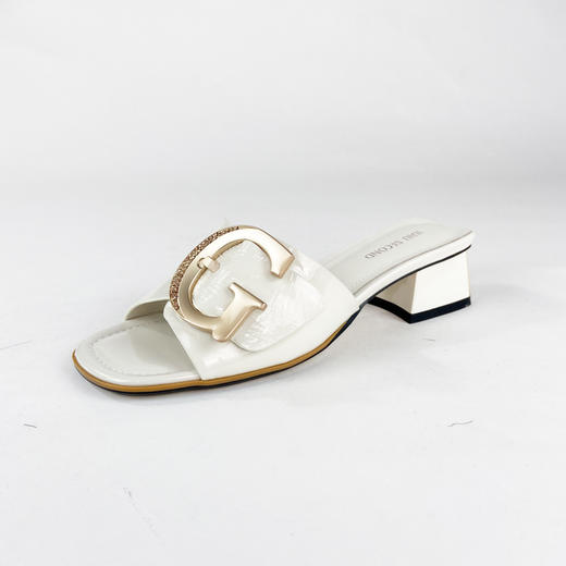 IUIU SECOND 夏季时尚字母扣方头粗跟凉拖鞋U20BJ23361 商品图9