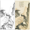 张大千竖幅工笔山水人物白描底稿-QD02 商品缩略图0
