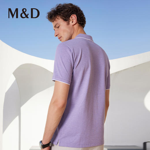 MD名盾商务休闲男士短袖翻领Polo衫夏季新品半袖长绒棉T恤男 商品图3