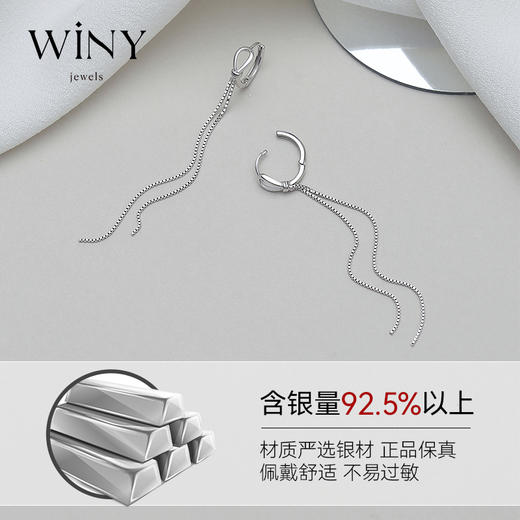 Winy925纯银流苏耳线耳饰送女友闺蜜老婆爱人节日生日礼物 商品图2