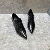 IUIU SECOND 春秋质感鱼皮革尖头绑带深口单鞋U20CM31981 商品缩略图4