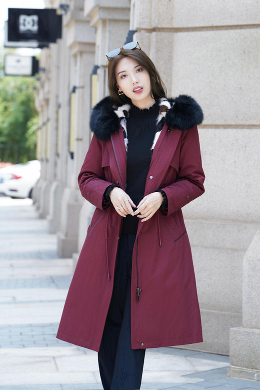 【XXL2】【炫彩派克服】臣禾【狐狸毛领】【水貂毛皮内胆】【90白鸭绒】御寒中长保暖外套皮草9224250637  商品图1