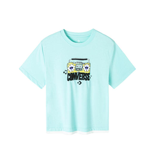 Converse匡威童衣童衣夏棉质女童休闲撞色清新套头短袖T恤CV2222097 商品图3