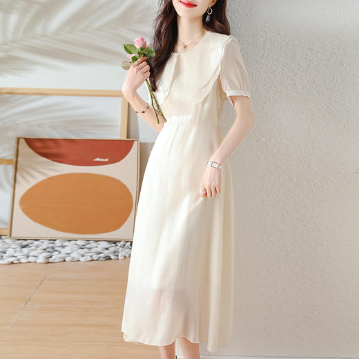 时尚淑女双层领连衣裙气质温柔甜美中长款裙子HR-WS33489 商品图2