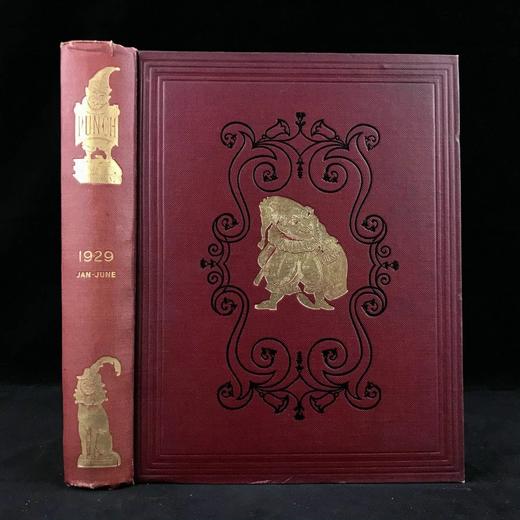 1929年1-6月 英国讽刺漫画杂志《笨拙》 数百幅插图 漆布精装16开 商品图0