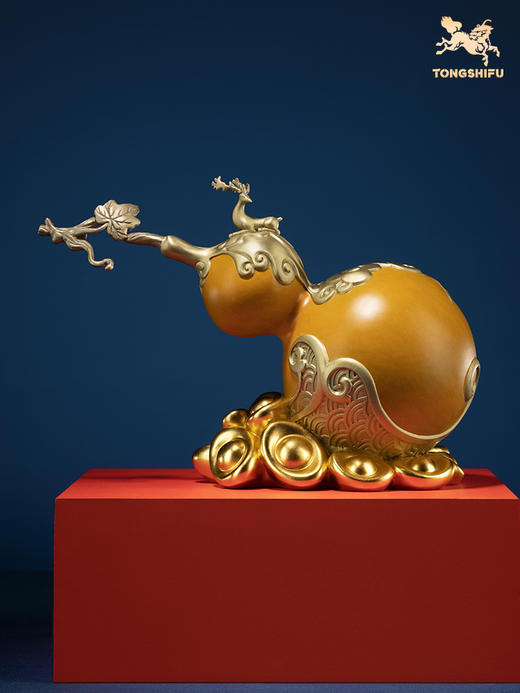铜师傅 全铜摆件《福禄》 铜工艺品 家居饰品 礼品 葫芦摆件 商品图0