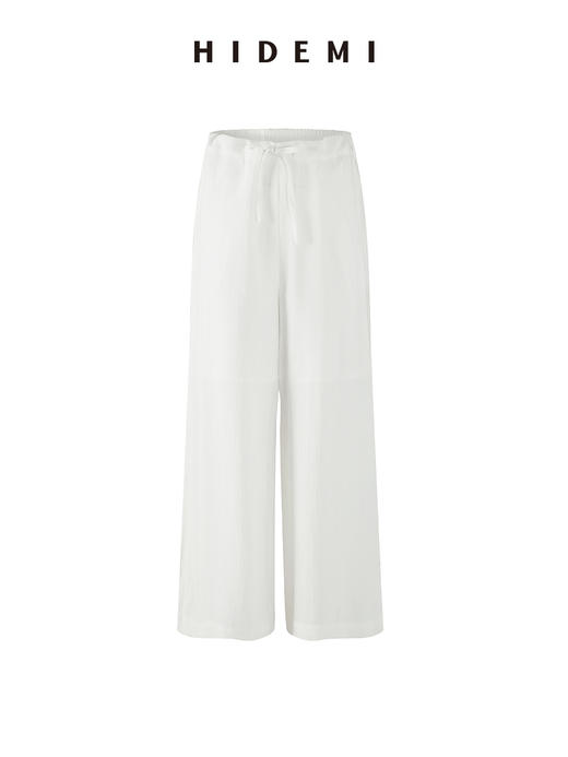 HIDEMI家居系列白色肌理感垂顺缎面睡衣套装//一套附赠眼罩+随行袋 商品图9