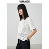 VIMAGE/纬漫纪夏季新款100%棉洋气精致蕾丝镂空小上衣V1713332 商品缩略图2