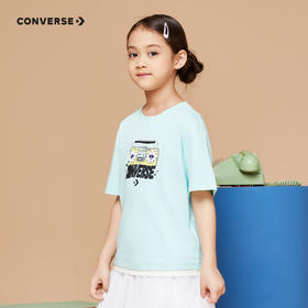 Converse匡威童衣童衣夏棉质女童休闲撞色清新套头短袖T恤CV2222097
