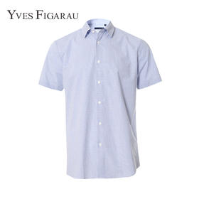 YvesFigarau伊夫·费嘉罗新品正装100%棉正装短袖衬衫930413