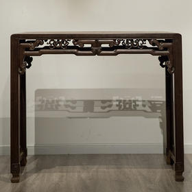 清 红木独板攒接拐子纹书桌