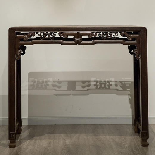 清 红木独板攒接拐子纹书桌 商品图0