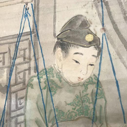 水墨画卷轴 孟母断织图 纸本装裱 无盒 商品图6