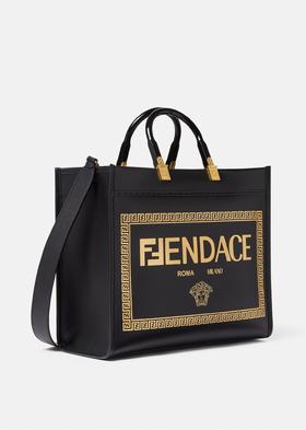 【欧洲专柜直供】FENDI芬迪x Versace范思哲联名款FENDACE LOGO SUNSHINE托特包 1006687