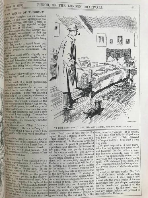 1929年1-6月 英国讽刺漫画杂志《笨拙》 数百幅插图 漆布精装16开 商品图12