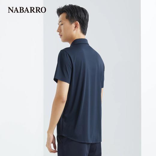 纳巴罗商务衬衫款锦弹不鼓包翻领短袖T恤NB193926272A 商品图1