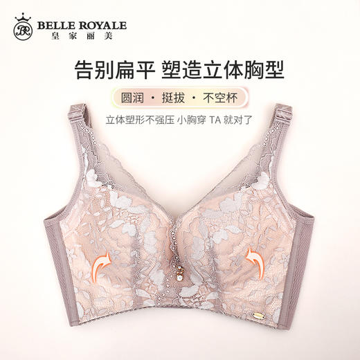【经典款】皇家丽美内衣女聚拢文胸收副乳中厚款无钢圈文胸WWQ005-3 商品图1