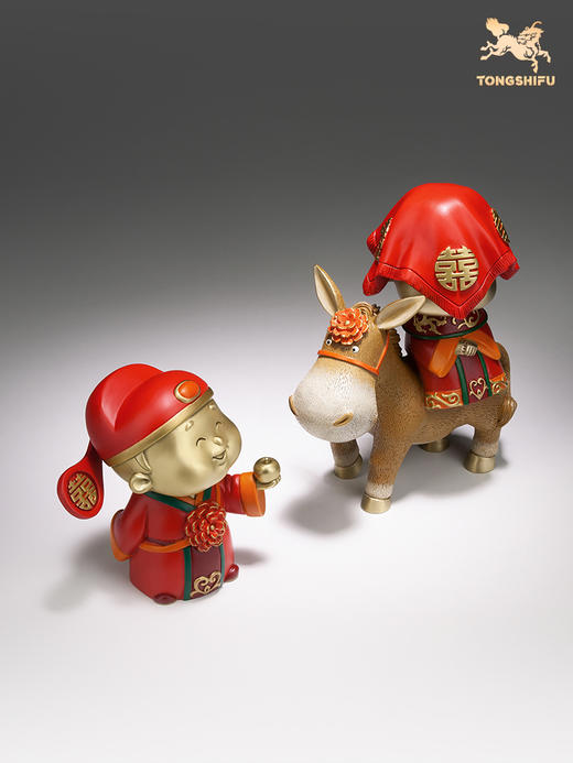 铜师傅 全铜摆件《情投意合》 工艺品 家居饰品 结婚礼物礼品摆件 商品图2