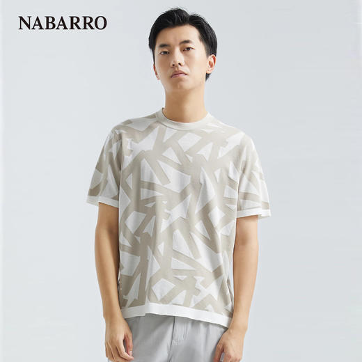 纳巴罗圆领棉丝可水洗字母印花短袖T恤NB1939285510 / NB1939285511 商品图0