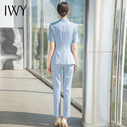 IWY/高级感西装套装女夏季新款蓝色休闲小西服外套职业正装 CP1548 商品图2