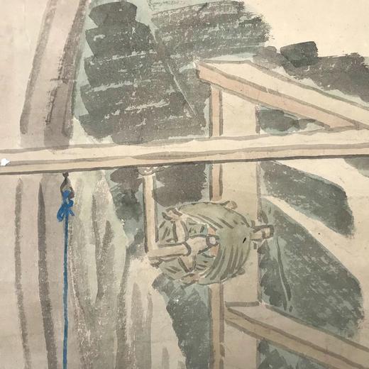 水墨画卷轴 孟母断织图 纸本装裱 无盒 商品图4