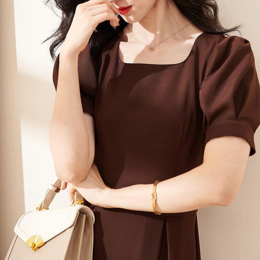 剩S 【直播新款】法式方领设计感轻奢连衣裙5Q22BL1484 商品图4