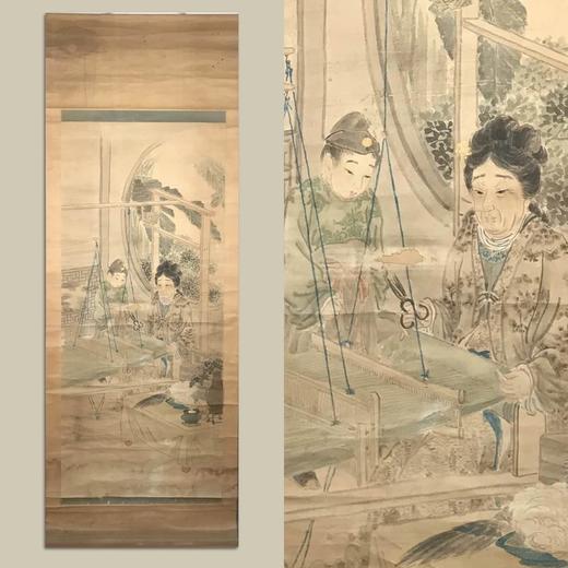 水墨画卷轴 孟母断织图 纸本装裱 无盒 商品图0