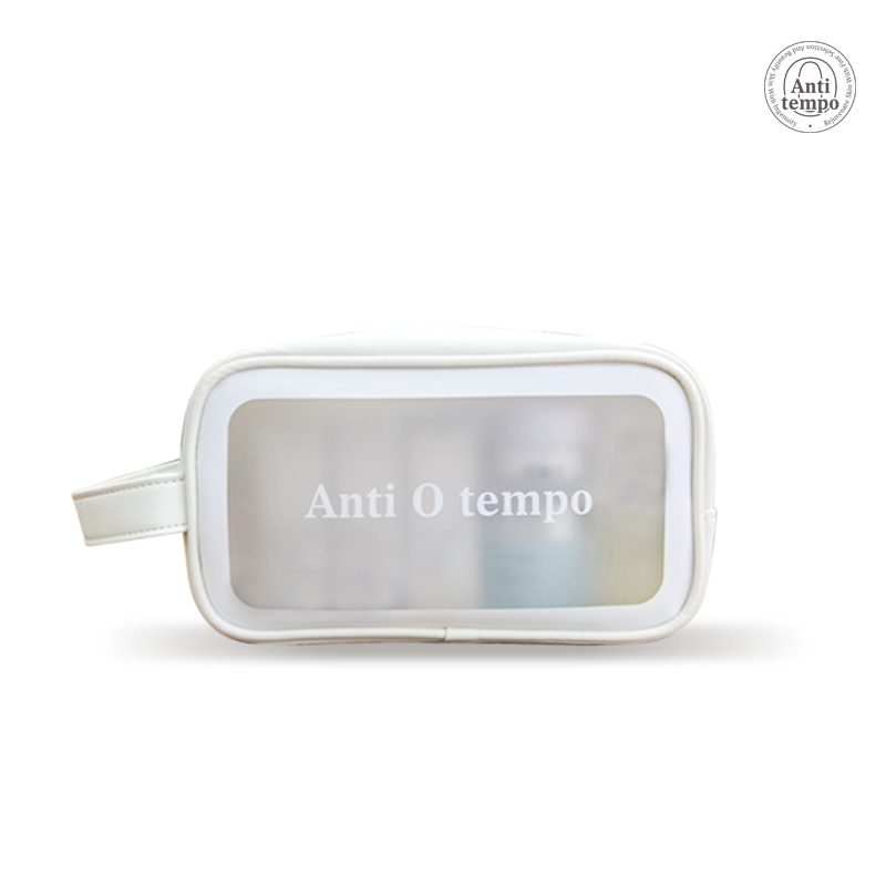 Anti O tempo AZ-954 透明皮质便携化妆包