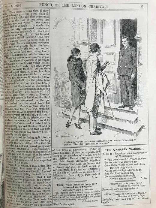 1929年1-6月 英国讽刺漫画杂志《笨拙》 数百幅插图 漆布精装16开 商品图10
