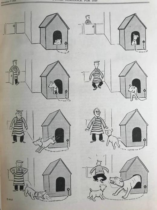 1939年1-6月 英国讽刺漫画杂志《笨拙》 数百幅插图（含彩色） 漆布精装16开 商品图11