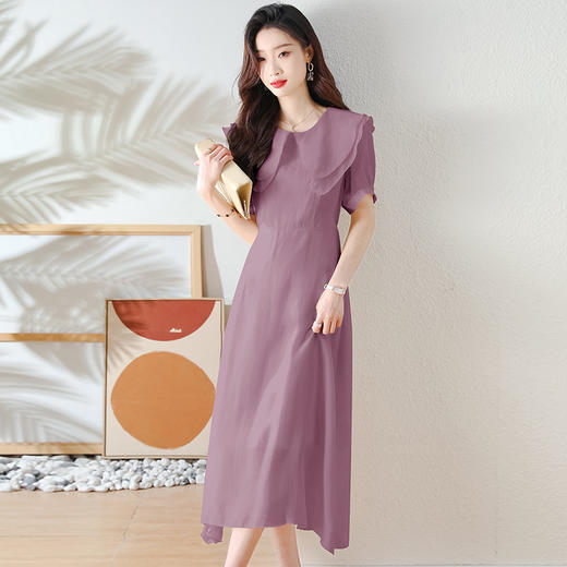 时尚淑女双层领连衣裙气质温柔甜美中长款裙子HR-WS33489 商品图0