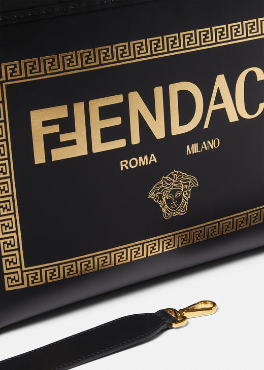 【欧洲专柜直供】FENDI芬迪x Versace范思哲联名款FENDACE LOGO SUNSHINE托特包 1006687 商品图5