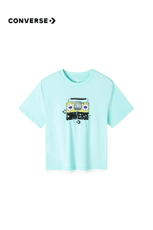 Converse匡威童衣童衣夏棉质女童休闲撞色清新套头短袖T恤CV2222097 商品图4
