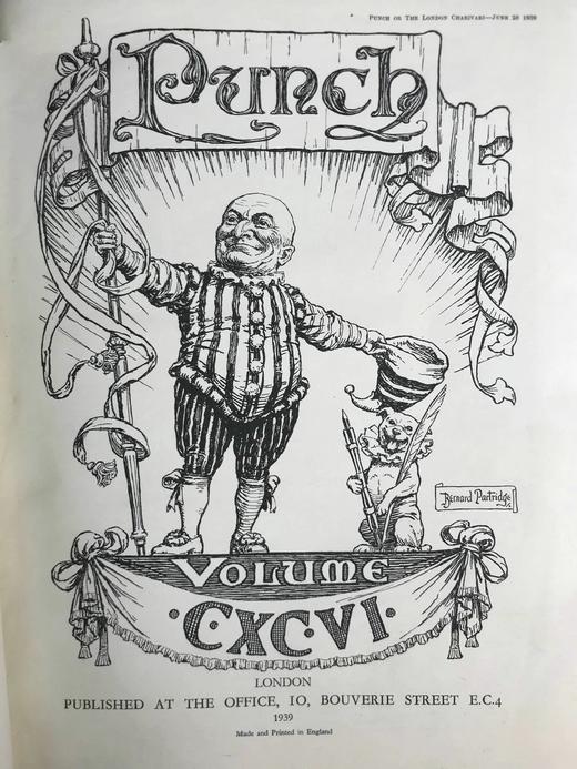 1939年1-6月 英国讽刺漫画杂志《笨拙》 数百幅插图（含彩色） 漆布精装16开 商品图2