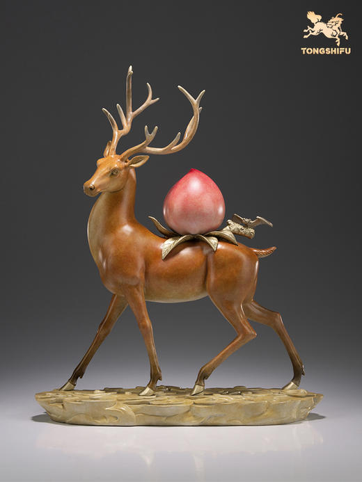 铜师傅 全铜摆件《福禄寿进门》 铜工艺品 家居饰品 礼品 鹿摆件 商品图2