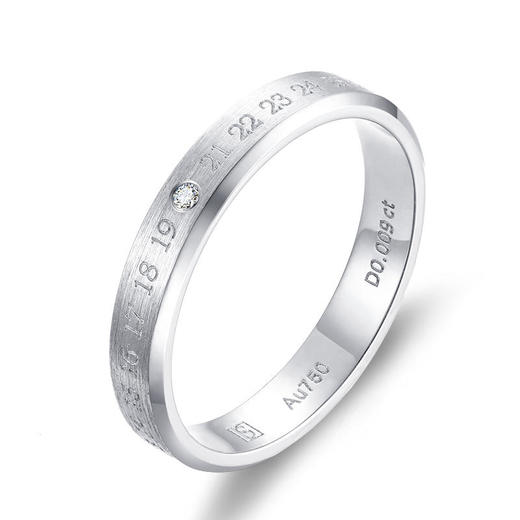 时光印记镶18K金戒男士女士戒指钻石情侣戒对戒 DL0468男/DL0469女 商品图10