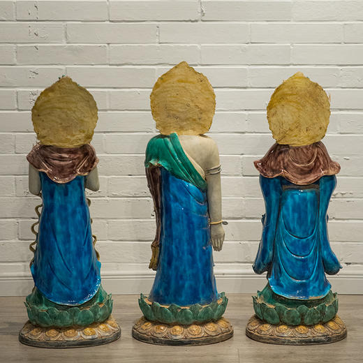 清 法华彩西方三圣佛像一组 商品图3