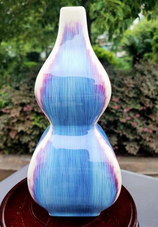 彩色丝毛釉四方葫芦瓶 商品图0