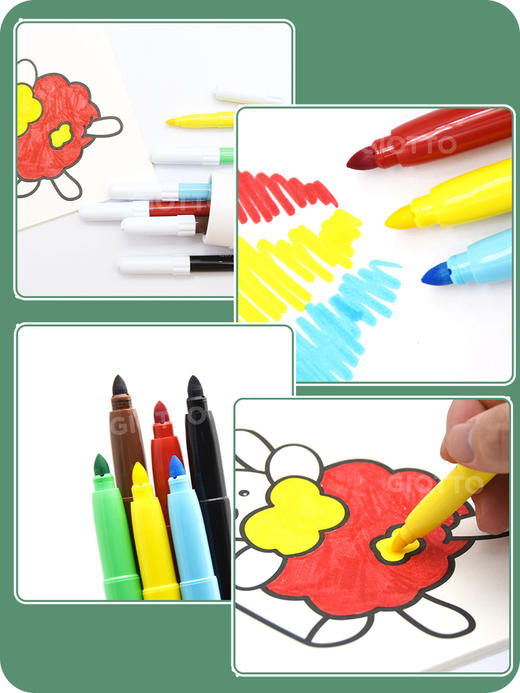 意大利进口/Giotto齐多/水彩笔套装/装粗杆/可水洗/儿童幼儿美术专用/24色彩笔 商品图1