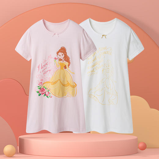 Threegun三枪 【舒肤薄棉】女童圆领短袖儿童睡裙家居裙-78179A011 商品图1