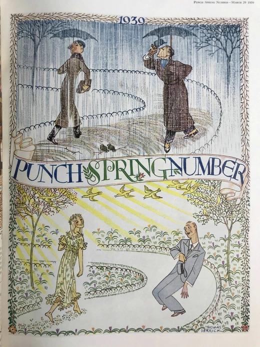 1939年1-6月 英国讽刺漫画杂志《笨拙》 数百幅插图（含彩色） 漆布精装16开 商品图8