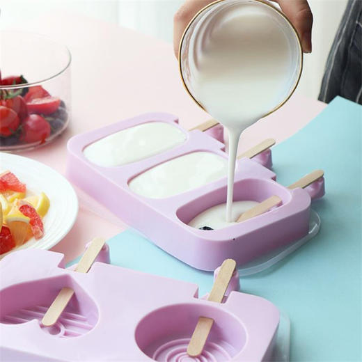 【三件套】硅胶雪糕模具 冰淇淋diy 夏日家用手工自制冰棍冰棒模具神器 商品图2