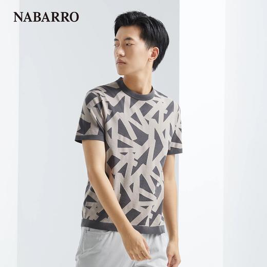 纳巴罗圆领棉丝可水洗字母印花短袖T恤NB1939285510 / NB1939285511 商品图5