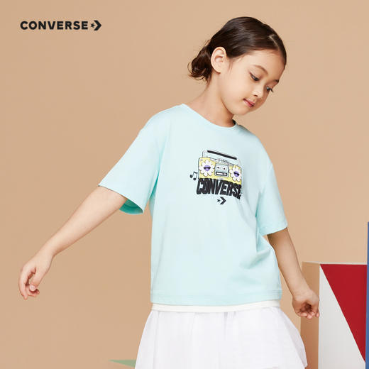 Converse匡威童衣童衣夏棉质女童休闲撞色清新套头短袖T恤CV2222097 商品图2