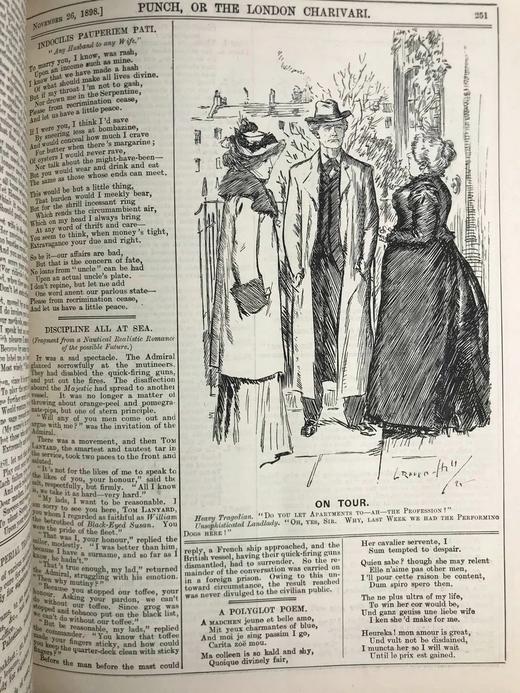 1898年7-12月 英国讽刺漫画杂志《笨拙》 数百幅插图 漆布精装16开 商品图11