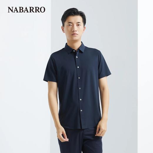 纳巴罗商务衬衫款锦弹不鼓包翻领短袖T恤NB193926272A 商品图0