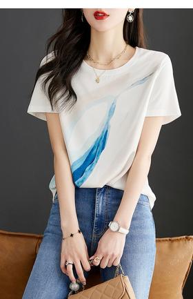 女海洋圆领T8996