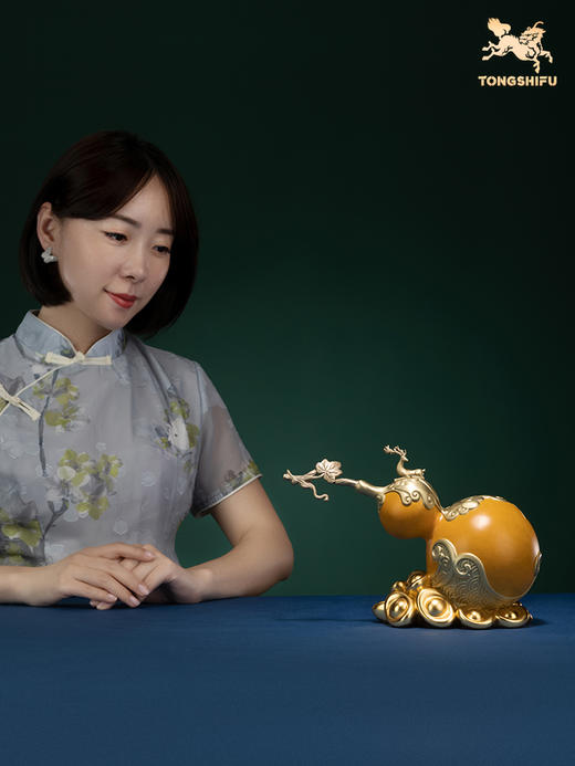 铜师傅 全铜摆件《福禄》 铜工艺品 家居饰品 礼品 葫芦摆件 商品图4