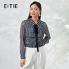 EITIE爱特爱秋季新款洋气职业干练显瘦系带几何印花衬衫上衣衬衣6609309 商品缩略图0